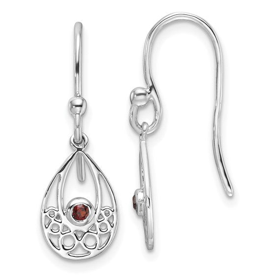 Sterling Silver White Ice Garnet Earrings- Sparkle & Jade-SparkleAndJade.com QW340GA