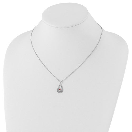 Sterling Silver White Ice Garnet Necklace- Sparkle & Jade-SparkleAndJade.com QW339GA-18