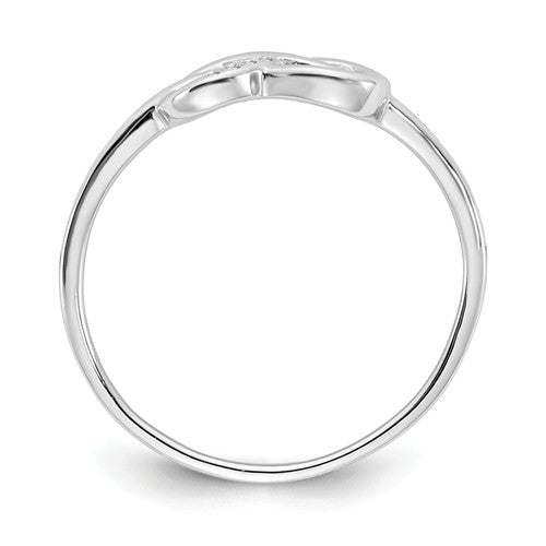 Sterling Silver White Ice Infinity Knot Diamond Ring- Sparkle & Jade-SparkleAndJade.com 