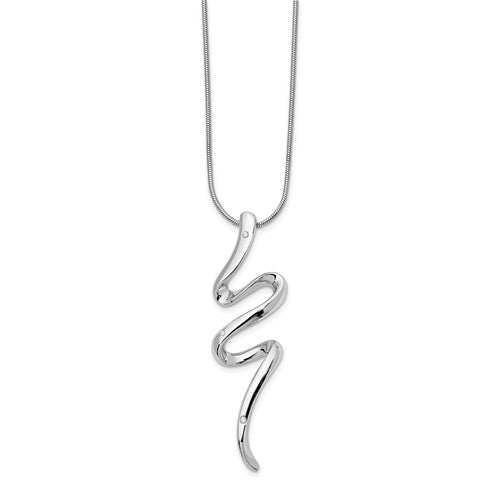 Sterling Silver White Ice Twist .025ct Diamond Pendant Necklace- Sparkle & Jade-SparkleAndJade.com QW272-18