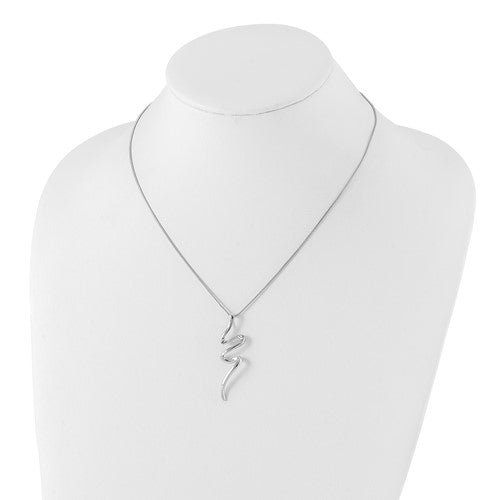 Sterling Silver White Ice Twist .025ct Diamond Pendant Necklace- Sparkle & Jade-SparkleAndJade.com QW272-18