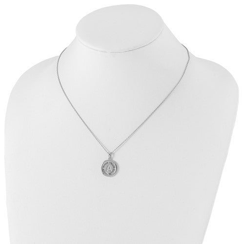 Sterling Silver White Ice .025ct. Diamond Initial Necklace - Various Letters- Sparkle & Jade-SparkleAndJade.com 