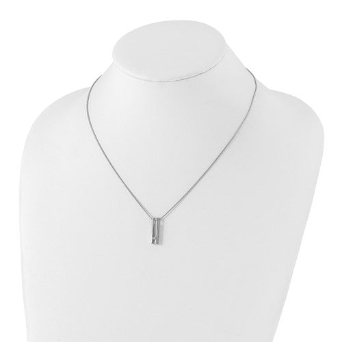 Sterling Silver White Ice .02ct. Diamond Necklace- Sparkle & Jade-SparkleAndJade.com QW164-18