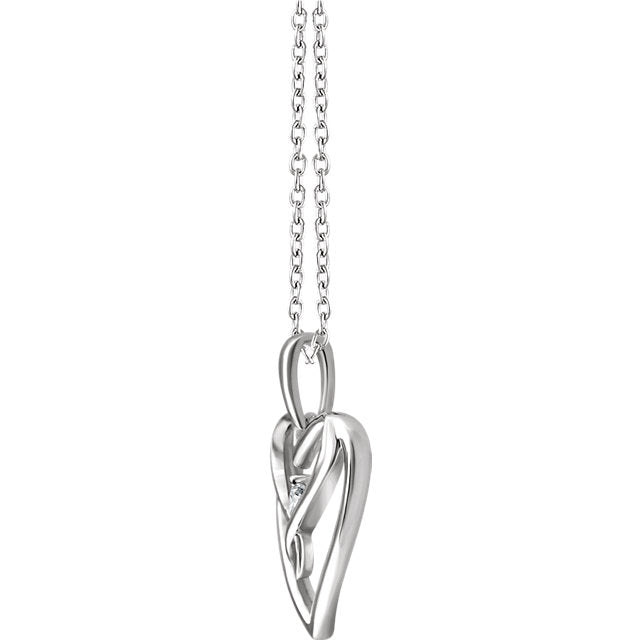 Sterling Silver .05 CT Diamond Heart 18" Necklace- Sparkle & Jade-SparkleAndJade.com 652922:60001:P