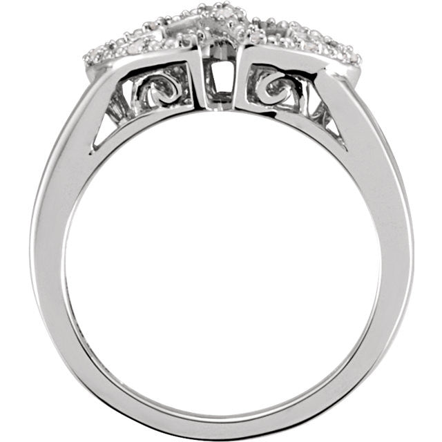 Sterling Silver .05 CTW Diamond Double Heart Design Ring- Sparkle & Jade-SparkleAndJade.com 