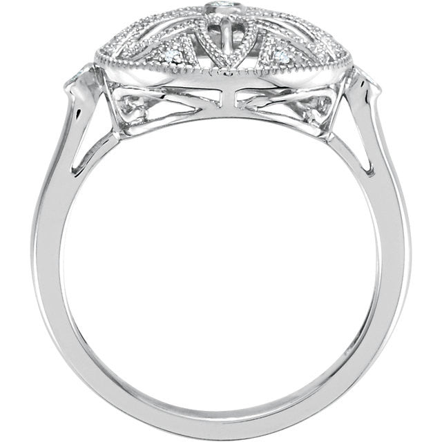 Sterling Silver .05 CTW Diamond Flower Ring- Sparkle & Jade-SparkleAndJade.com 