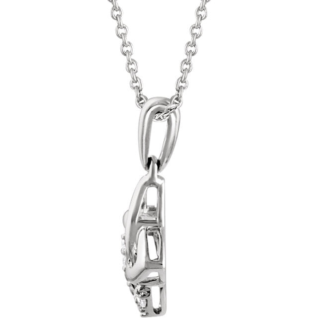 Sterling Silver .06 CTW Diamond 18" Celtic Knot Necklace- Sparkle & Jade-SparkleAndJade.com 651780:60000:P