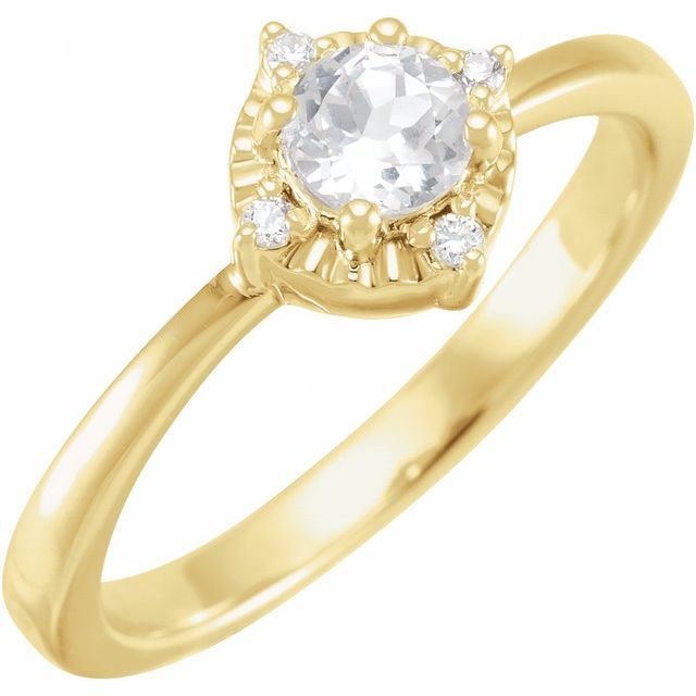 Sterling Silver or 14k Gold Gemstone and .04 CTW Diamond Halo-Style Rings- Sparkle & Jade-SparkleAndJade.com 653715