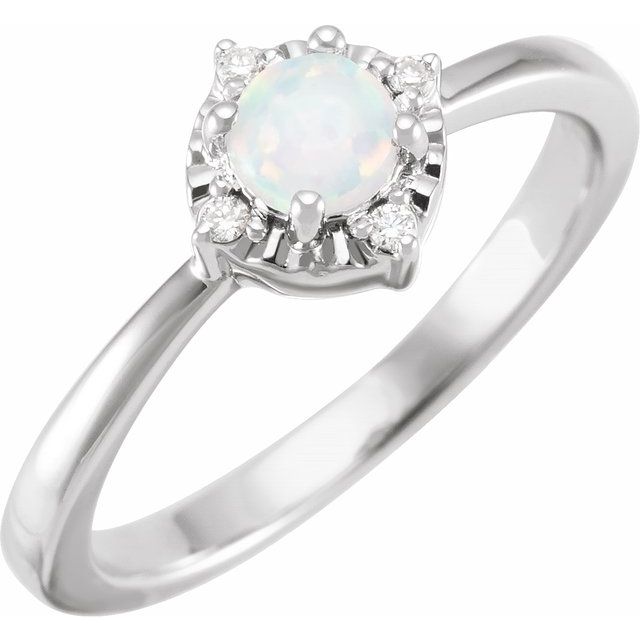 Ensemble de bagues de fiançailles en or blanc | KLENOTA Ensemble de bagues de fiançailles en or blanc | KLENOTA