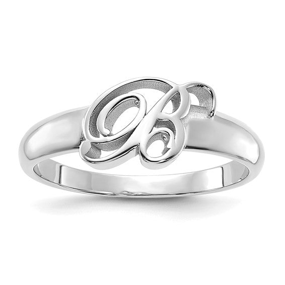 Sterling Silver or Solid Gold Casted Men's Initial Ring- Sparkle & Jade-SparkleAndJade.com XNR65SS