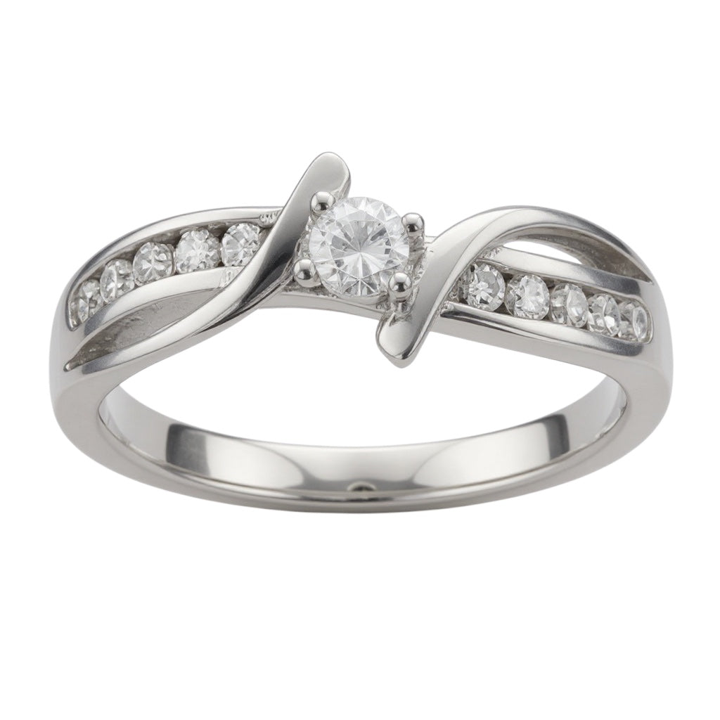 Sterling Silver Infinity Inspired ByPass Promise Ring- Sparkle & Jade-SparkleAndJade.com 