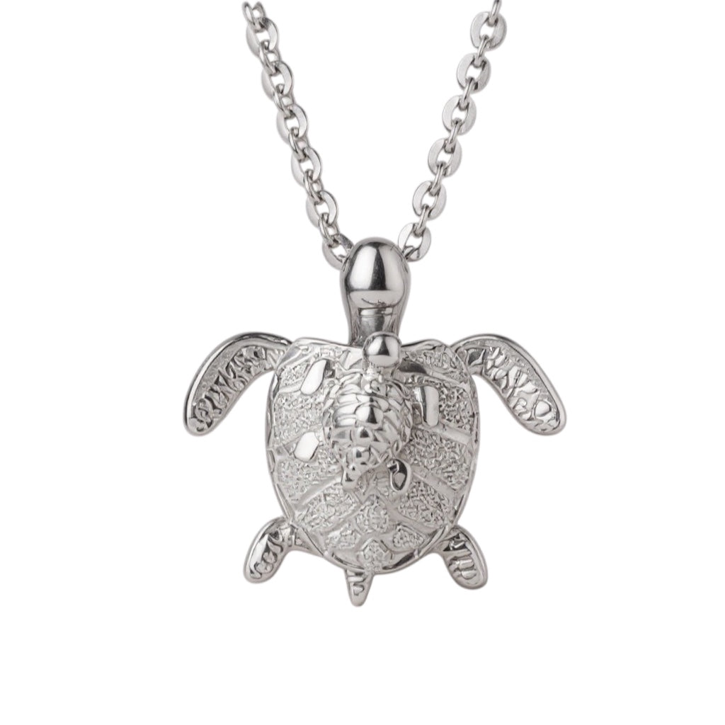 Sterling Silver Moveable Mother & Baby Turtle Pendant- Sparkle & Jade-SparkleAndJade.com 