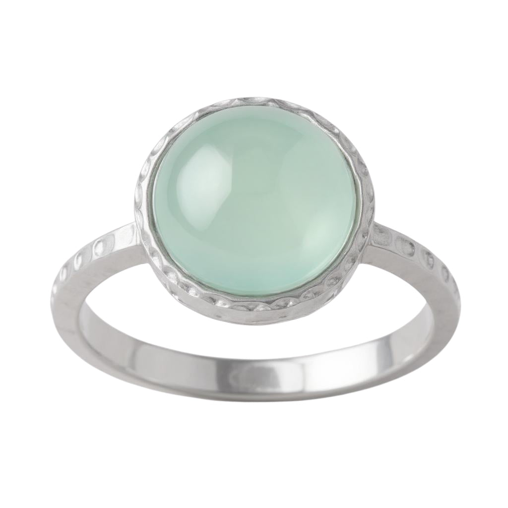 Sterling Silver Sea Green Chalcedony Ring- Sparkle & Jade-SparkleAndJade.com 