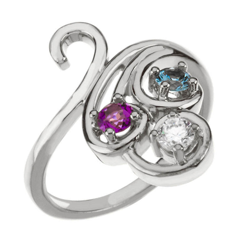 Swirl Statement Mother's Family Birthstone Ring- Sparkle & Jade-SparkleAndJade.com 71470