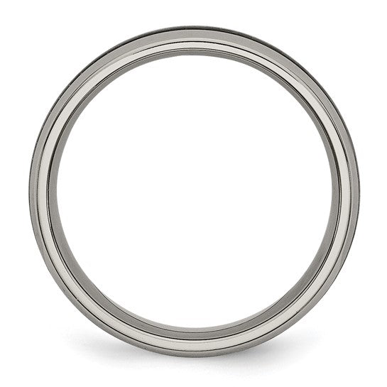 Titanium Polished with Black Carbon Fiber Inlay 6mm Band- Sparkle & Jade-SparkleAndJade.com 