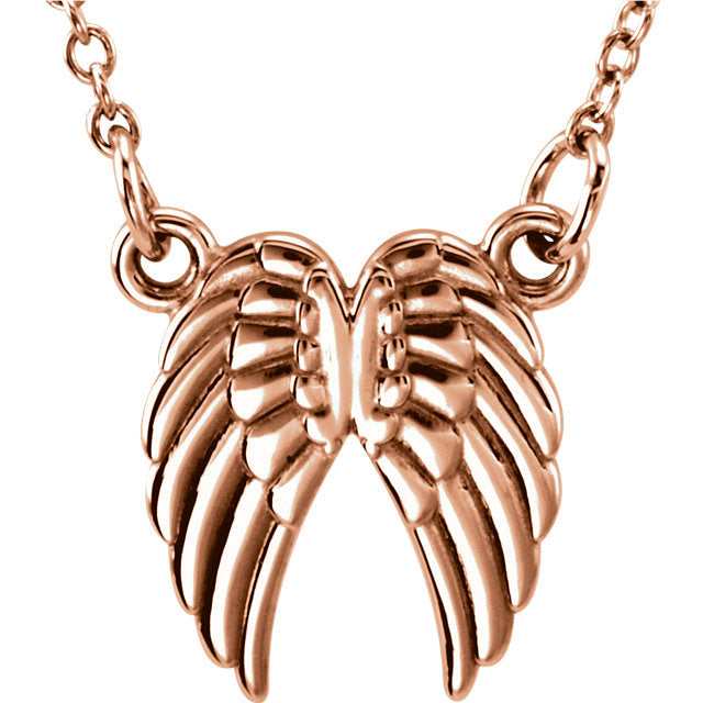 Tiny Posh Angel Wings Necklace - Solid Gold or Sterling Silver- Sparkle & Jade-SparkleAndJade.com 85800:1003:P