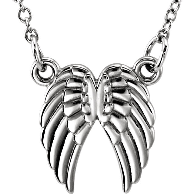 Tiny Posh Angel Wings Necklace - Solid Gold or Sterling Silver- Sparkle & Jade-SparkleAndJade.com 85800:1004:P