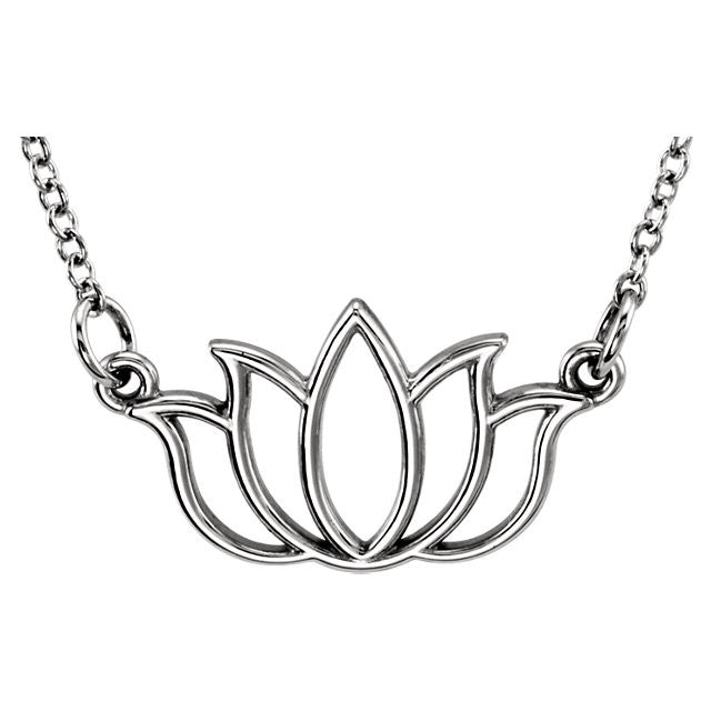 Tiny Posh Lotus Necklace - Solid Gold or Sterling Silver- Sparkle & Jade-SparkleAndJade.com 85793:1001:P