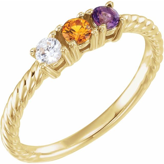Twisted Band Round Mother's Family Birthstone Ring- Sparkle & Jade-SparkleAndJade.com 71675