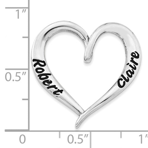 Two Name Engraved Antiqued Heart Pendant- Sparkle & Jade-SparkleAndJade.com 