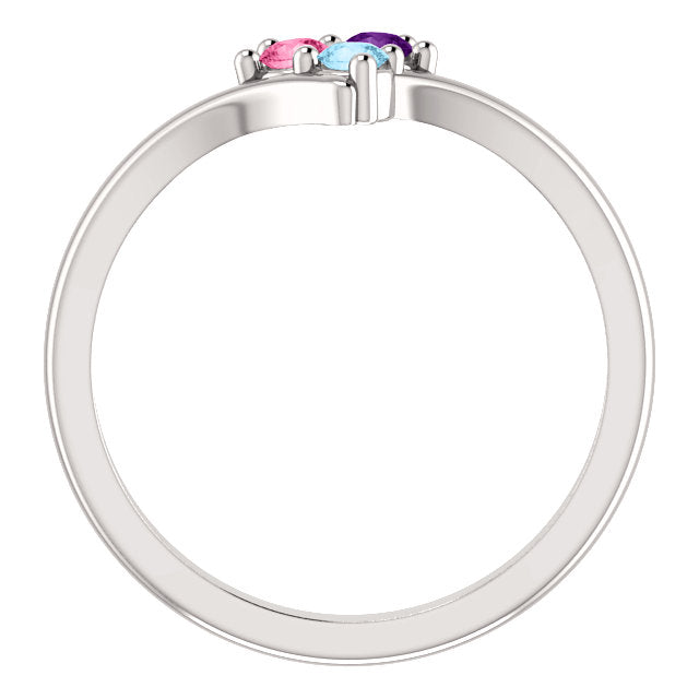 V Shaped Petite 2mm Birthstone Mother's Family Ring- Sparkle & Jade-SparkleAndJade.com 
