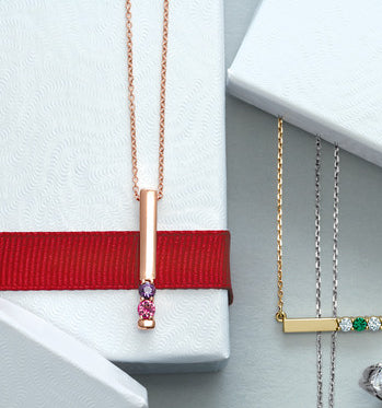 Birthstone Bar Pendant, Yellow outlet Gold, White Gold or Rose Gold 4 Gemstone Family Pendant, 14K or 10K Gold, Gift for Mom