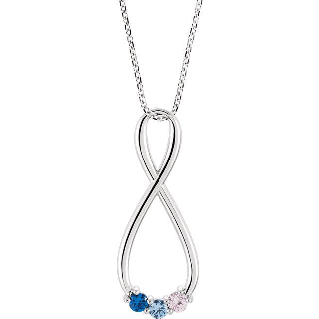 Personalized Birthstone Mother's Family Infinity Pendant Necklace
