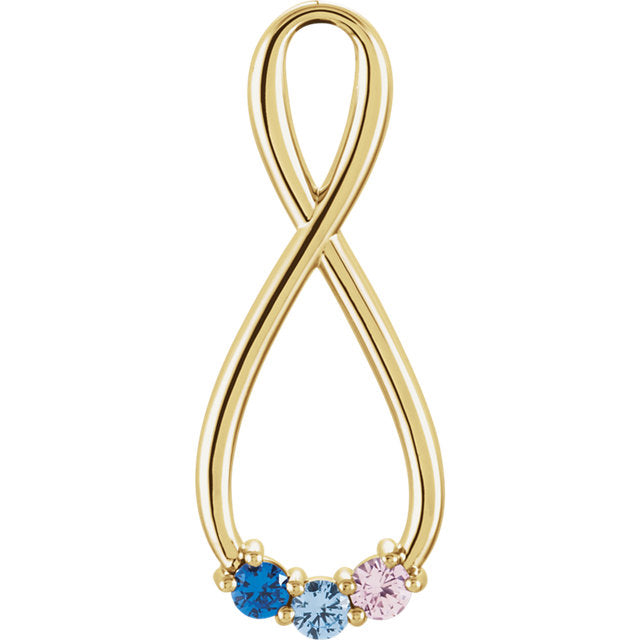 Vertical Infinity Mother's Family Birthstone Pendant or Necklace- Sparkle & Jade-SparkleAndJade.com 86161