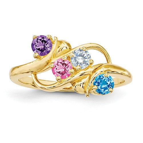 Vertical Mother's Family Birthstone Ring- Sparkle & Jade-SparkleAndJade.com 