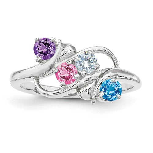 Vertical Mother's Family Birthstone Ring- Sparkle & Jade-SparkleAndJade.com 