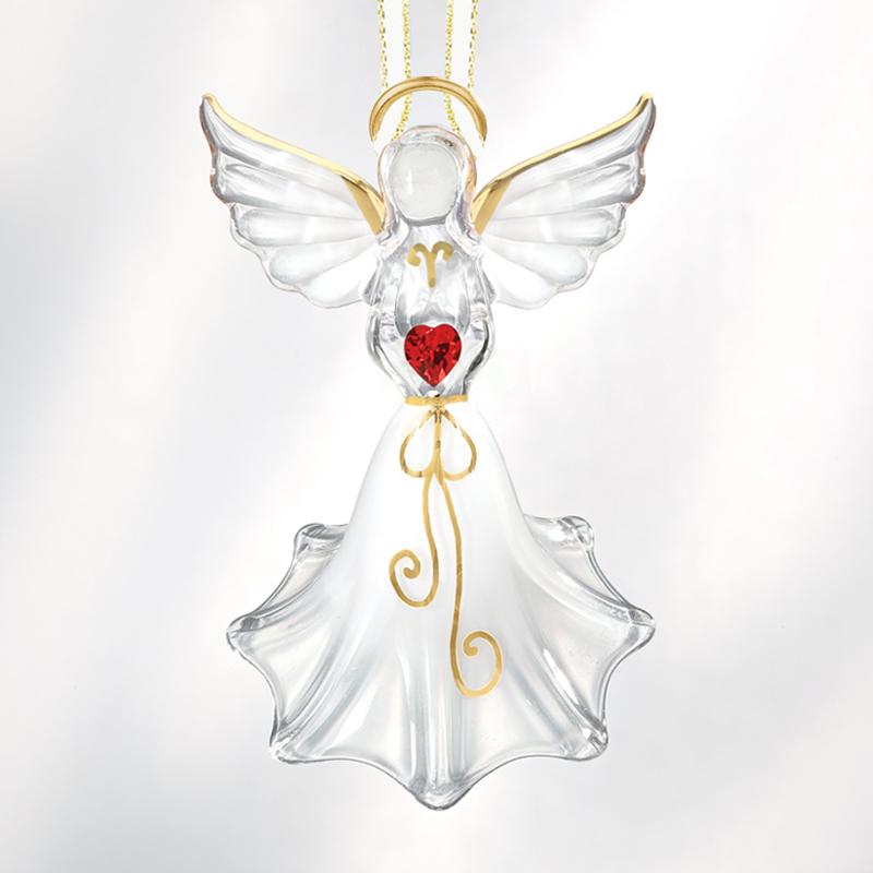 Glass Baron Gold Angel with Red Heart Glass Figurine Ornament- Sparkle & Jade-SparkleAndJade.com GM21626 W3 121-RC