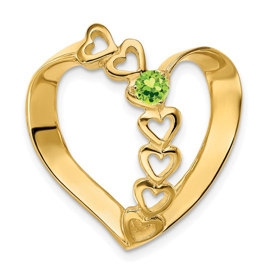 14k Gold Mother's Family Hearts Slide Pendant with Birthstones- Sparkle & Jade-SparkleAndJade.com XMP4/1