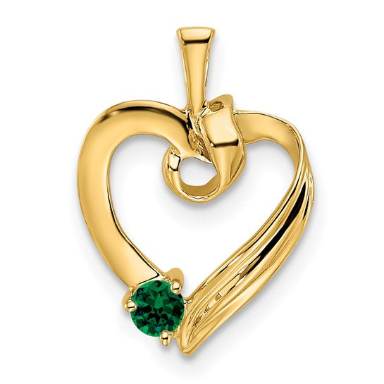 14k Gold Mother's Family Heart Pendant with Birthstones- Sparkle & Jade-SparkleAndJade.com XMP52/1