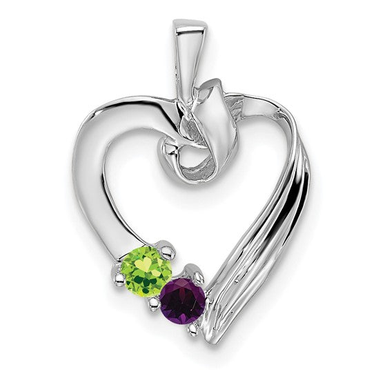 14k Gold Mother's Family Heart Pendant with Birthstones- Sparkle & Jade-SparkleAndJade.com XMPW52/2