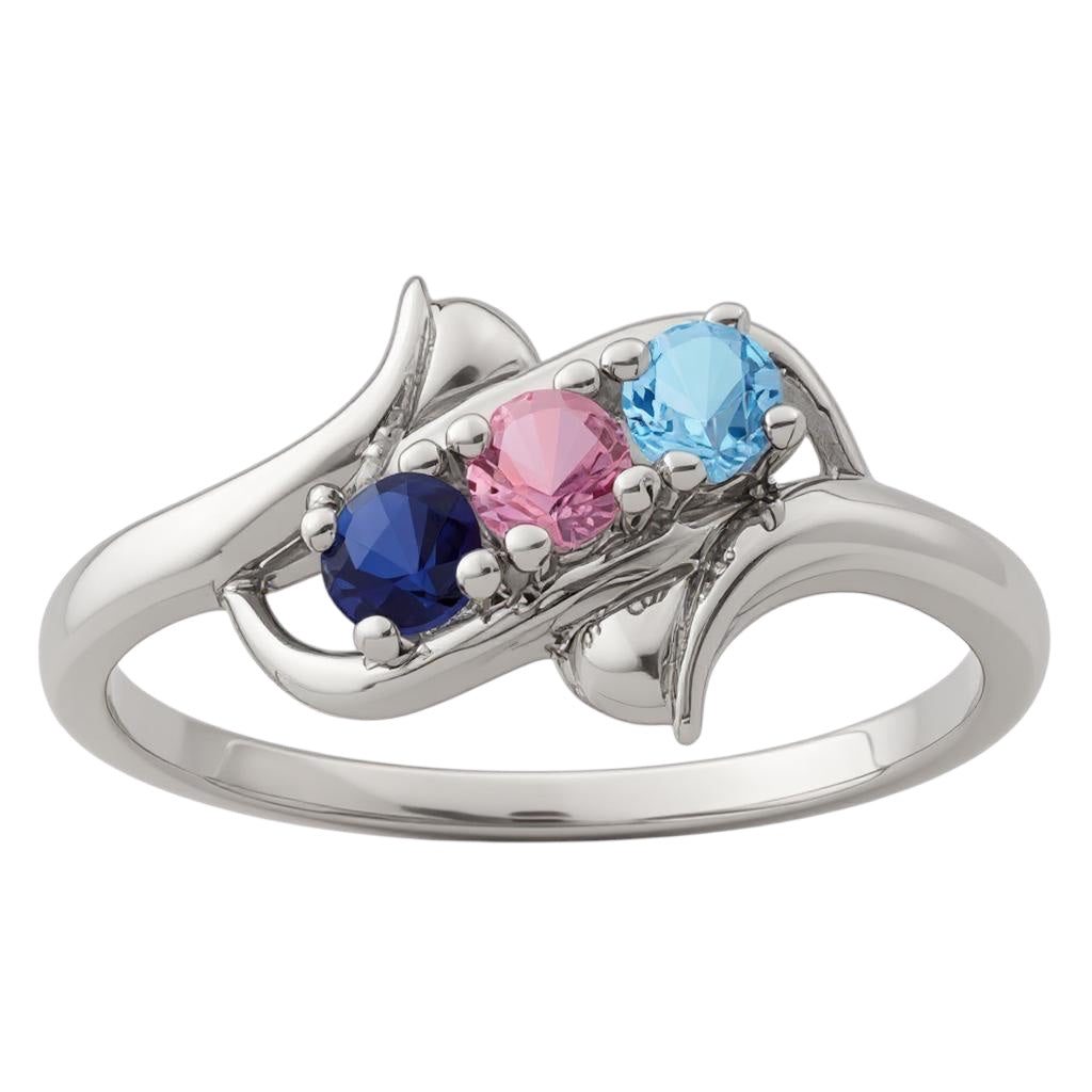 Vertical Mother's Family Birthstone Ring- Sparkle & Jade-SparkleAndJade.com 