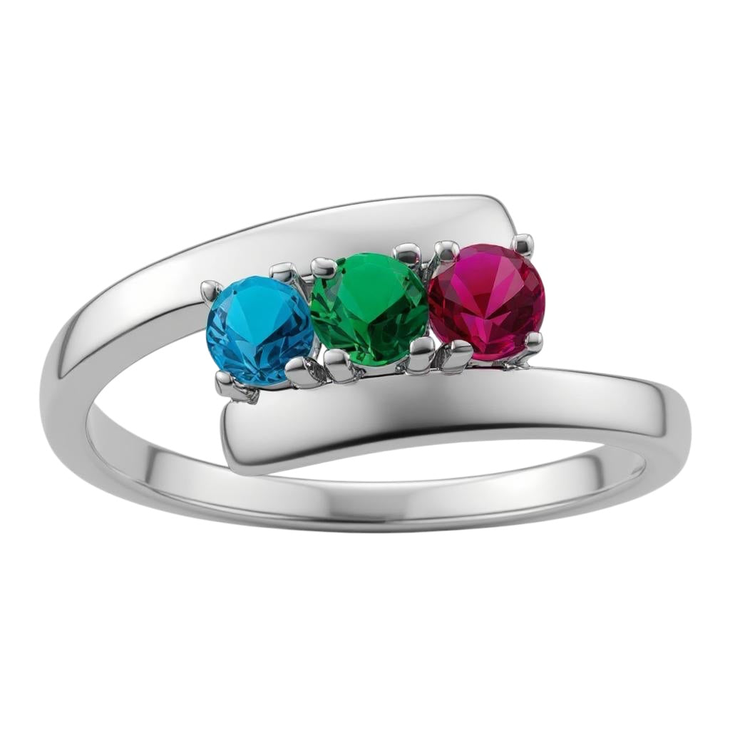 Bypass Family 3mm Birthstone Ring- Sparkle & Jade-SparkleAndJade.com 