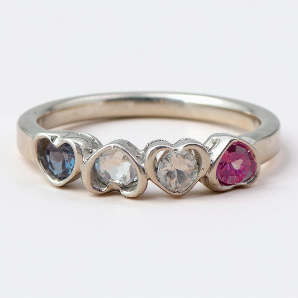 Heart Mother's Family Birthstone Ring- Sparkle & Jade-SparkleAndJade.com 
