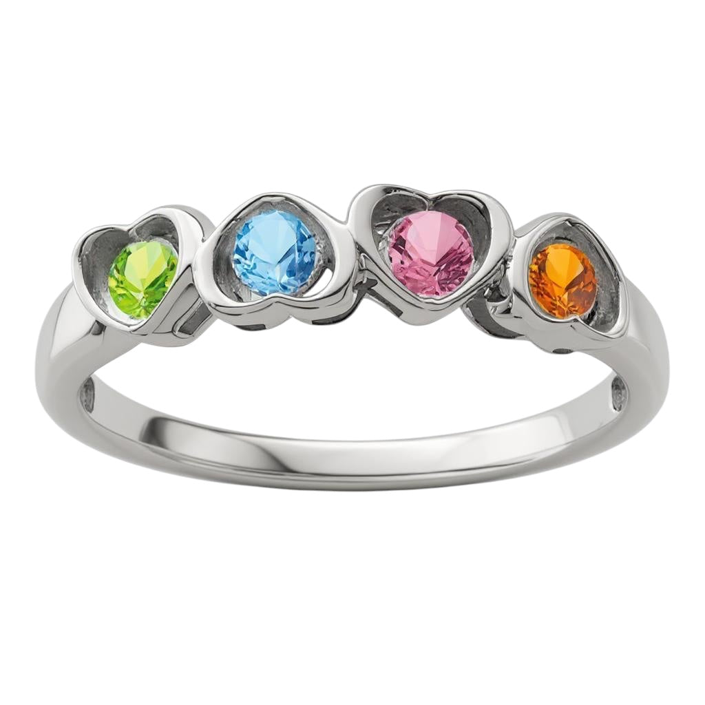 Heart Mother's Family Birthstone Ring- Sparkle & Jade-SparkleAndJade.com 