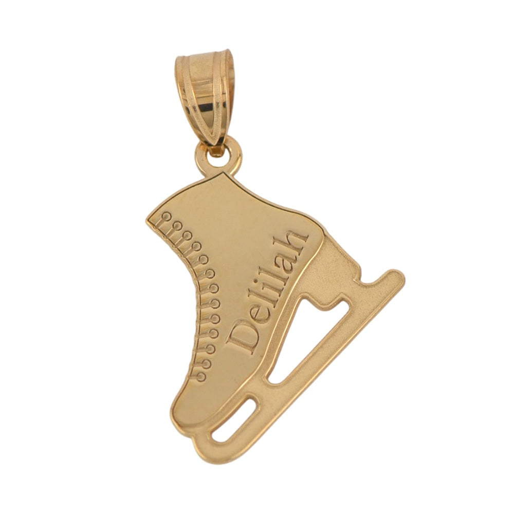 Ice Skating Engraved Skate Name Pendant- Sparkle & Jade-SparkleAndJade.com 