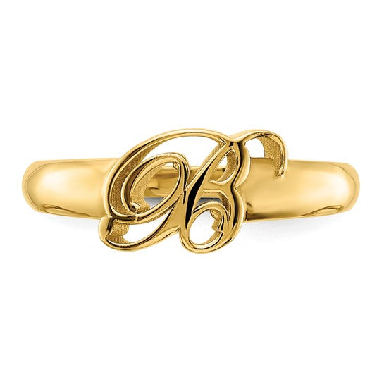 Sterling Silver or Solid Gold Casted Men's Initial Ring- Sparkle & Jade-SparkleAndJade.com 