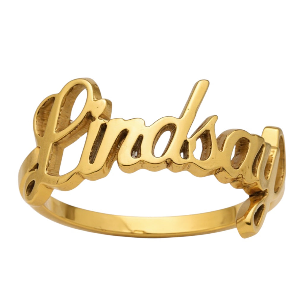 Laser Cut & Polished Name Ring - Sterling Silver or Gold- Sparkle & Jade-SparkleAndJade.com 