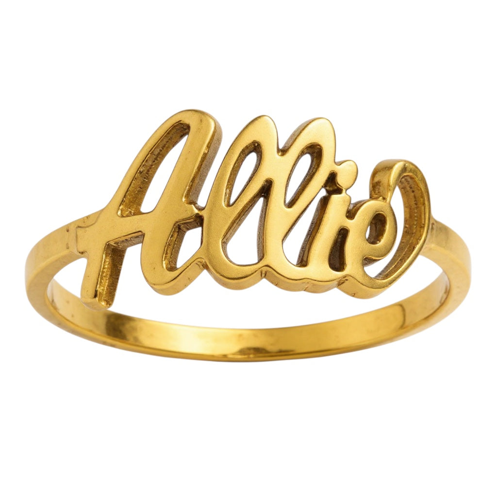Laser Cut & Polished Name Ring - Sterling Silver or Gold- Sparkle & Jade-SparkleAndJade.com 