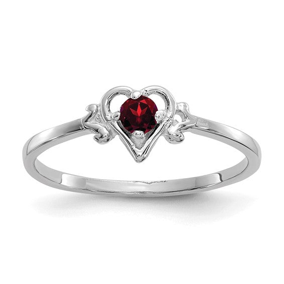 14K White or Yellow Gold Petite Heart Birthstone Rings- Sparkle & Jade-SparkleAndJade.com YC412