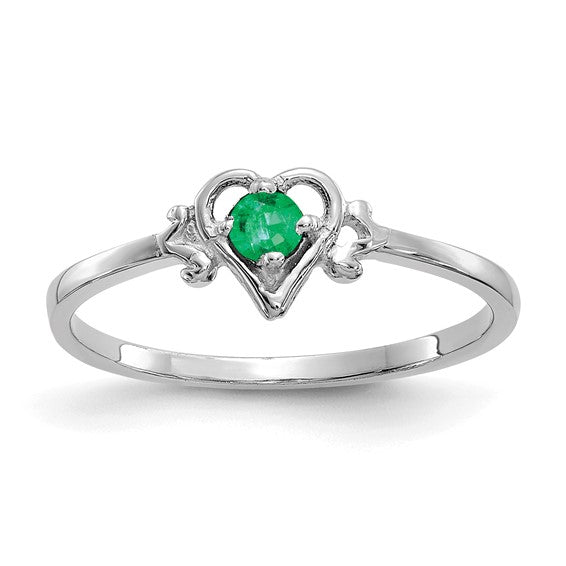 14K White or Yellow Gold Petite Heart Birthstone Rings- Sparkle & Jade-SparkleAndJade.com YC416