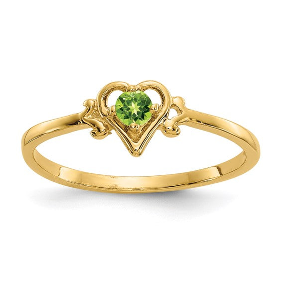 14K White or Yellow Gold Petite Heart Birthstone Rings- Sparkle & Jade-SparkleAndJade.com YC431