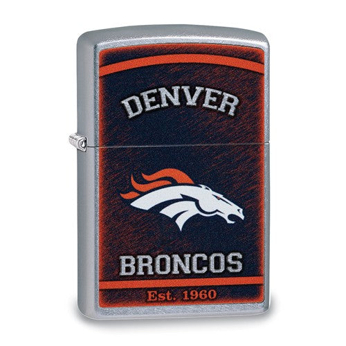 Zippo® NFL Zippo Denver Broncos Street Chrome Lighter- Sparkle & Jade-SparkleAndJade.com GL6566
