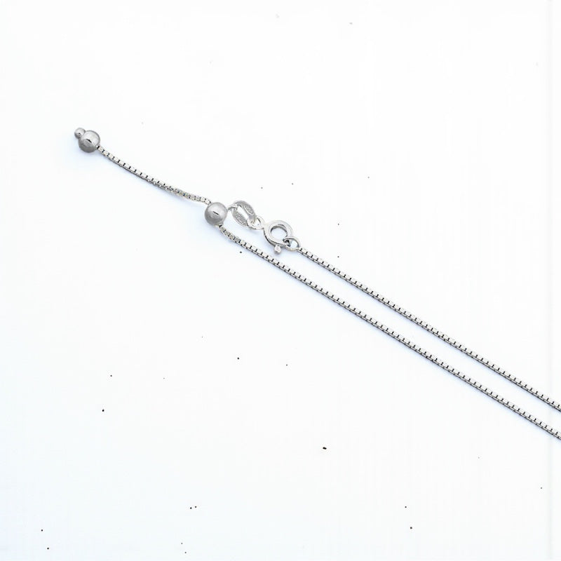Sterling Silver Adjustable Box Chain - Up to 20"- Sparkle & Jade-SparkleAndJade.com 