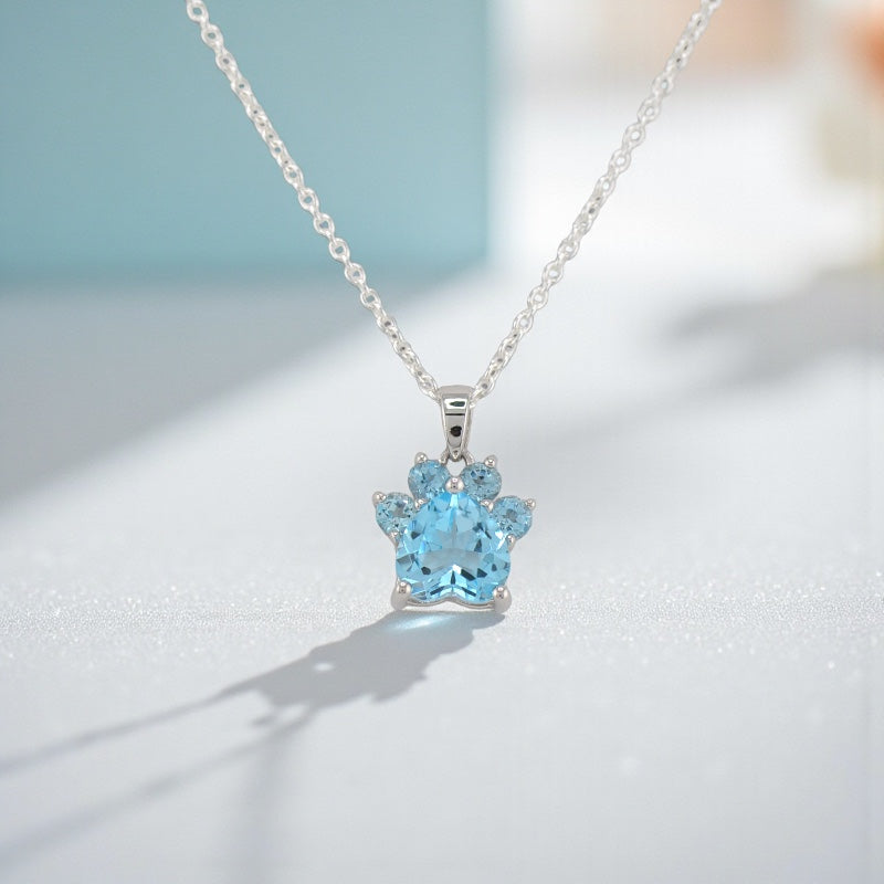 Sterling Silver Gemstone Paw Pendants- Sparkle & Jade-SparkleAndJade.com 