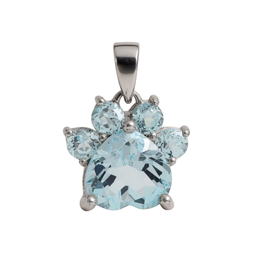 Sterling Silver Gemstone Paw Pendants- Sparkle & Jade-SparkleAndJade.com 