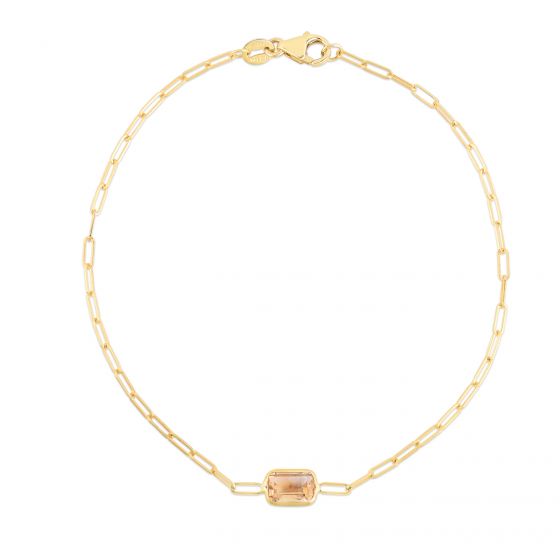 14k Gold Gemstone Paperclip Bracelets- Sparkle & Jade-SparkleAndJade.com C15466-07